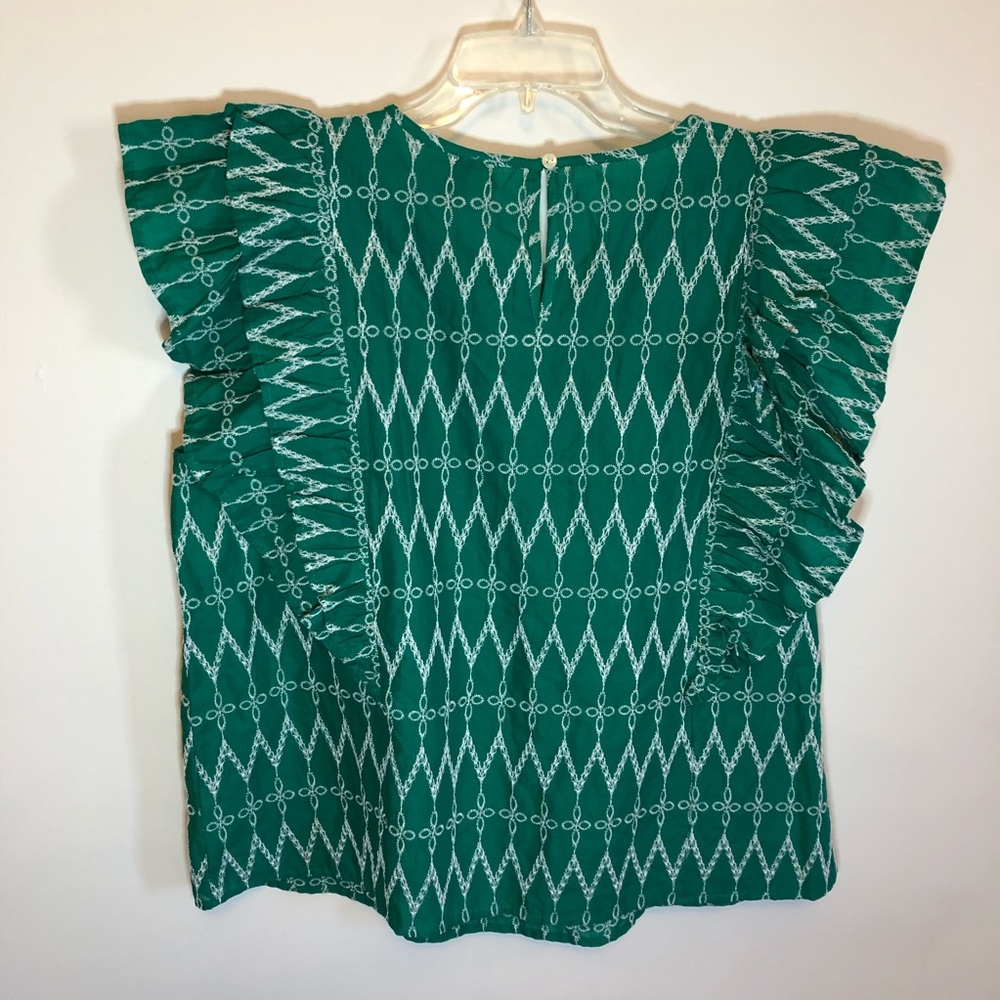 Green Ruffle Shirt New with Tags - Picture 2 of 5